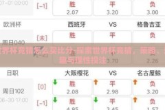 世界杯竞猜怎么买比分-探索世界杯竞猜，策略、乐趣与理性投注