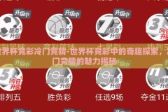 世界杯竞彩冷门竞猜-世界杯竞彩中的奇趣探索，冷门竞猜的魅力揭秘