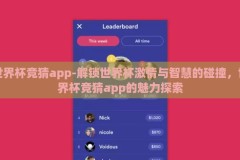 世界杯竞猜app-解锁世界杯激情与智慧的碰撞，世界杯竞猜app的魅力探索