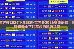 世界杯2026下注网站-世界杯2026赛事前瞻，合法与安全下注平台的甄选指南