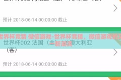 世界杯竞猜 微信游戏-世界杯竞猜，微信游戏的又一新潮流