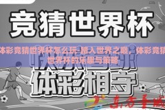 体彩竞猜世界杯怎么玩-踏入世界之巅，体彩竞猜世界杯的乐趣与策略