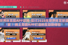 世界杯竞猜APP官网-探讨2023年世界杯足球盛宴 ！线上竞猜APP打造的互动新体验