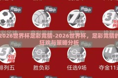 2026世界杯足彩竞猜-2026世界杯，足彩竞猜的狂欢与策略分析
