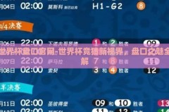 世界杯盘口官网-世界杯竞猜新视界，盘口之魅全解