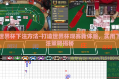 世界杯下注方法-打造世界杯观赛新体验，实用下注策略揭秘