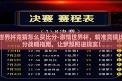 世界杯竞猜怎么买比分-激情世界杯，精准竞猜比分战略指南，让梦想照进现实！