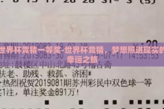 世界杯竞猜一等奖-世界杯竞猜，梦想照进现实的幸运之旅