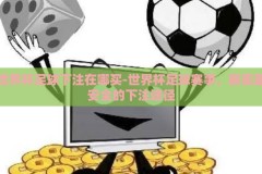 世界杯足球下注在哪买-世界杯足球赛事，解密最安全的下注途径
