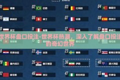 世界杯盘口投注-世界杯热潮，深入了解盘口投注的奇幻世界