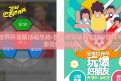 世界杯竞猜活动总结-世界杯竞猜活动精彩回眸与多元体验扫描