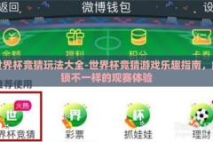 世界杯竞猜玩法大全-世界杯竞猜游戏乐趣指南，解锁不一样的观赛体验