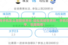 用手机怎么竞猜世界杯-轻松竞猜世界杯，手机在手，乐趣我有！