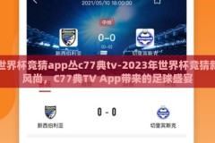 世界杯竞猜app丛c77典tv-2023年世界杯竞猜新风尚，C77典TV App带来的足球盛宴