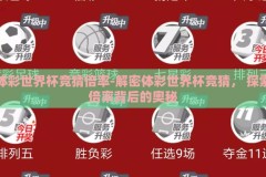 体彩世界杯竞猜倍率-解密体彩世界杯竞猜， 探索倍率背后的奥秘