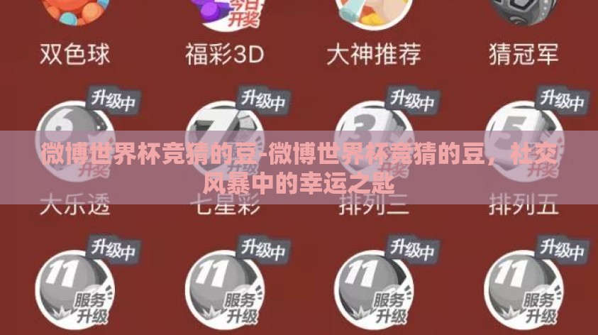微博世界杯竞猜的豆-微博世界杯竞猜的豆，社交风暴中的幸运之匙