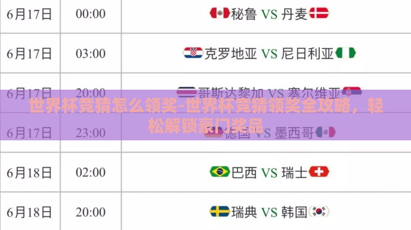 世界杯竞猜怎么领奖-世界杯竞猜领奖全攻略,轻松解锁豪门奖品 世界杯竞猜怎么领奖-世界杯竞猜领奖全攻略,轻松解锁豪门奖品