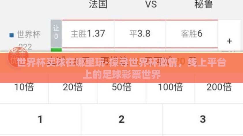 世界杯买球在哪里玩-探寻世界杯激情，线上平台上的足球彩票世界