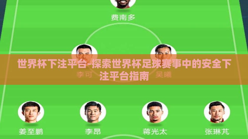 世界杯下注平台-探索世界杯足球赛事中的安全下注平台指南