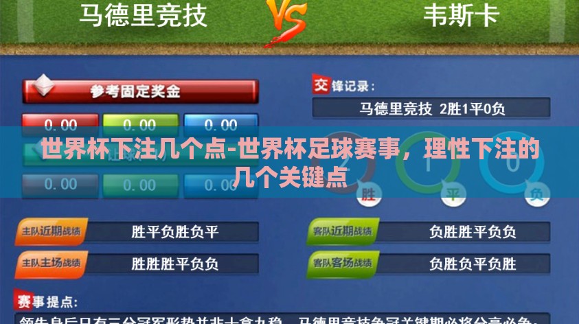 世界杯下注几个点-世界杯足球赛事,理性下注的几个关键点 世界杯下注几个点-世界杯足球赛事,理性下注的几个关键点