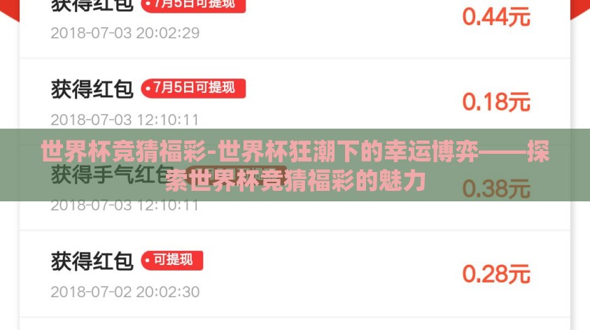 世界杯竞猜福彩-世界杯狂潮下的幸运博弈——探索世界杯竞猜福彩的魅力 世界杯竞猜福彩-世界杯狂潮下的幸运博弈——探索世界杯竞猜福彩的魅力