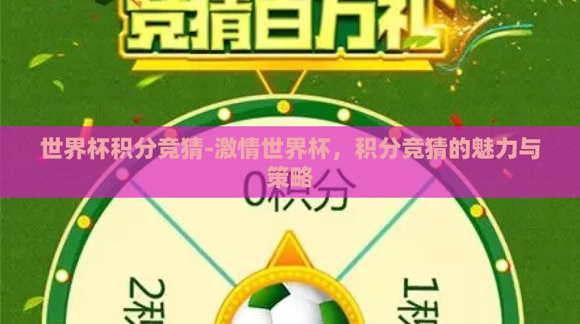 世界杯积分竞猜-激情世界杯,积分竞猜的魅力与策略 世界杯积分竞猜-激情世界杯,积分竞猜的魅力与策略
