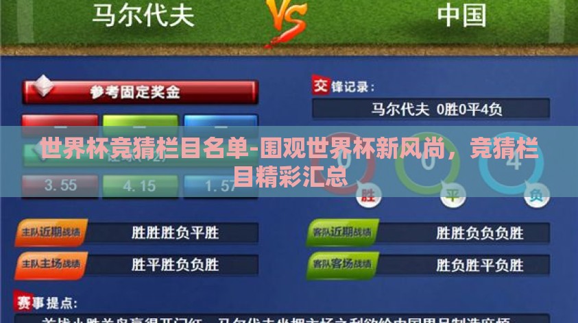 世界杯竞猜栏目名单-围观世界杯新风尚，竞猜栏目精彩汇总