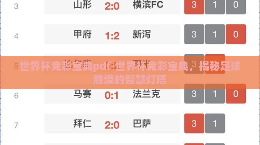 世界杯竞彩宝典pdf-世界杯竞彩宝典，揭秘足球胜境的智慧灯塔