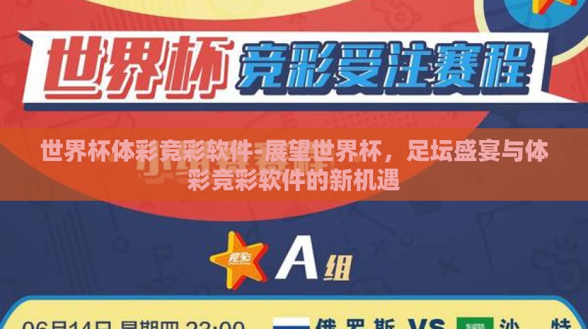世界杯体彩竞彩软件-展望世界杯，足坛盛宴与体彩竞彩软件的新机遇