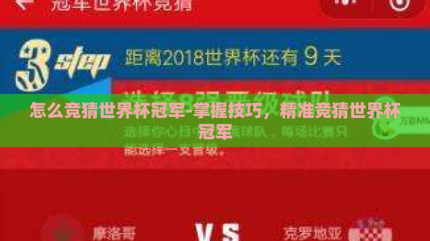怎么竞猜世界杯冠军-掌握技巧，精准竞猜世界杯冠军