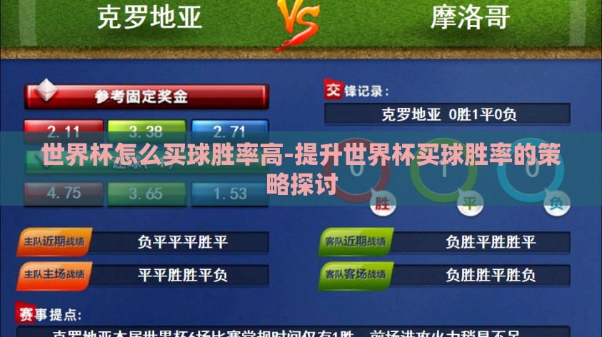 世界杯怎么买球胜率高-提升世界杯买球胜率的策略探讨