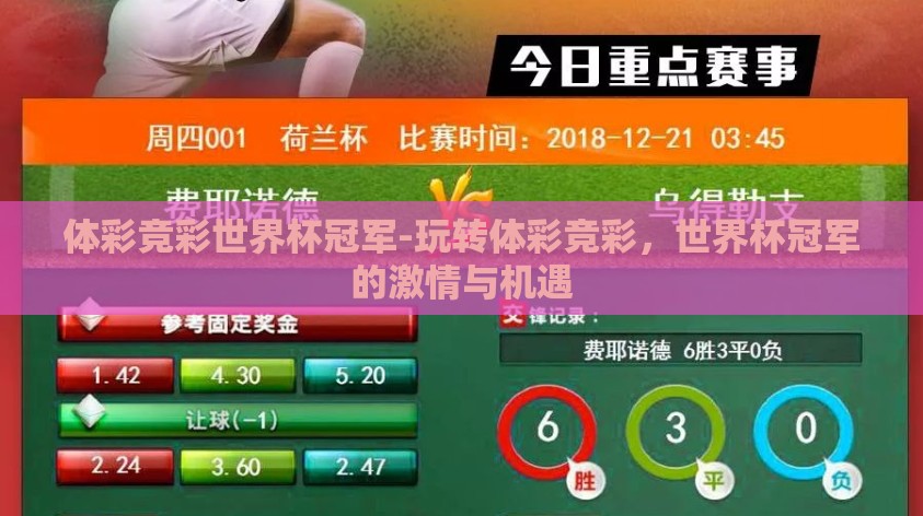 体彩竞彩世界杯冠军-玩转体彩竞彩，世界杯冠军的激情与机遇