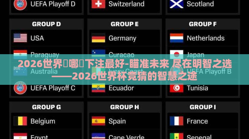 2026世界盃哪裡下注最好-瞄准未来 尽在明智之选——2026世界杯竞猜的智慧之途