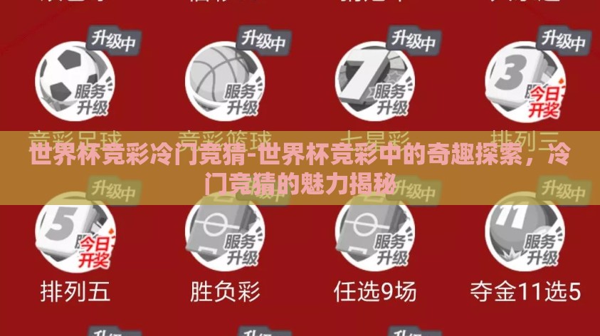世界杯竞彩冷门竞猜-世界杯竞彩中的奇趣探索，冷门竞猜的魅力揭秘