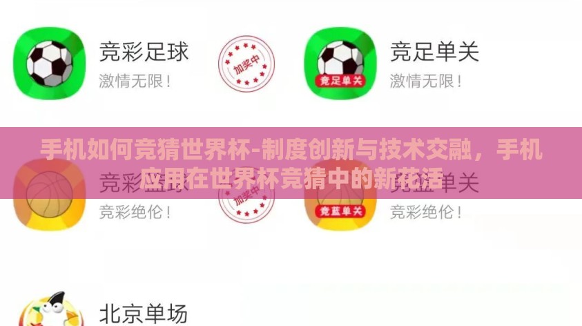 手机如何竞猜世界杯-制度创新与技术交融,手机应用在世界杯竞猜中的新花活 手机如何竞猜世界杯-制度创新与技术交融,手机应用在世界杯竞猜中的新花活