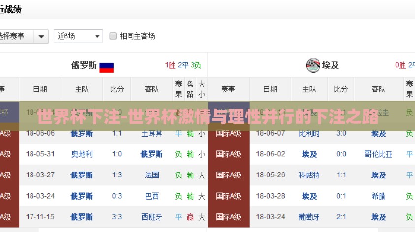 世界杯下注-世界杯激情与理性并行的下注之路 世界杯下注-世界杯激情与理性并行的下注之路